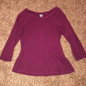 Maroon peplum sweater